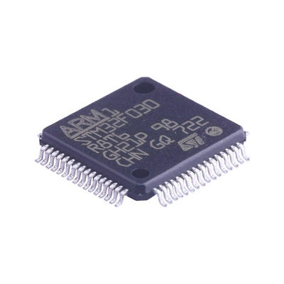 STM32F030R8T6 IC องค์ประกอบอิเล็กทรอนิกส์ ไมโครคอนโทรลเลอร์ 32 บิต เส้นค่า ARM Cortex-M0